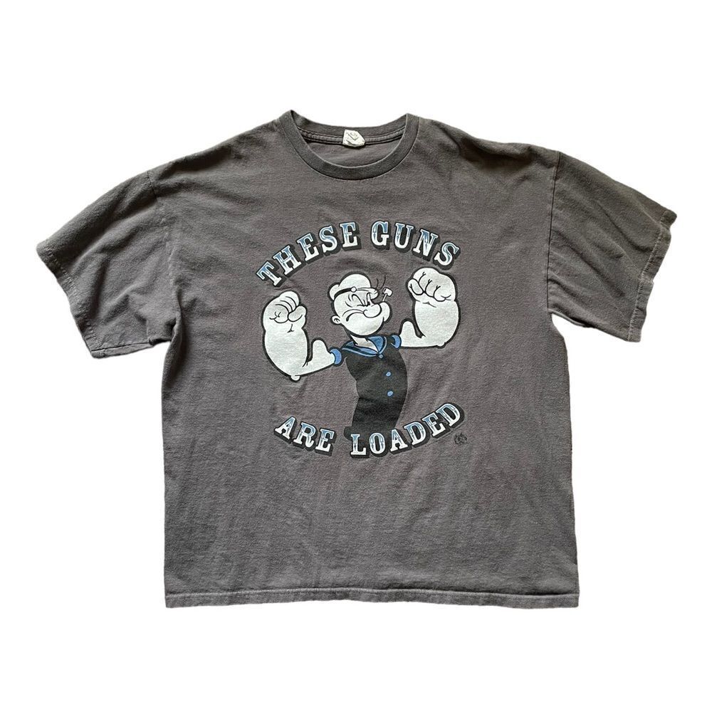 Vintage Popeye T-Shirt Gray Size XL Gray